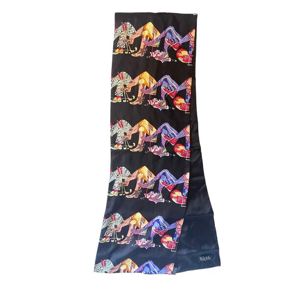 90s Vintage Nicole Miller Athletic Sports NYAC Men's Silk Scarf - Picture 1 of 11